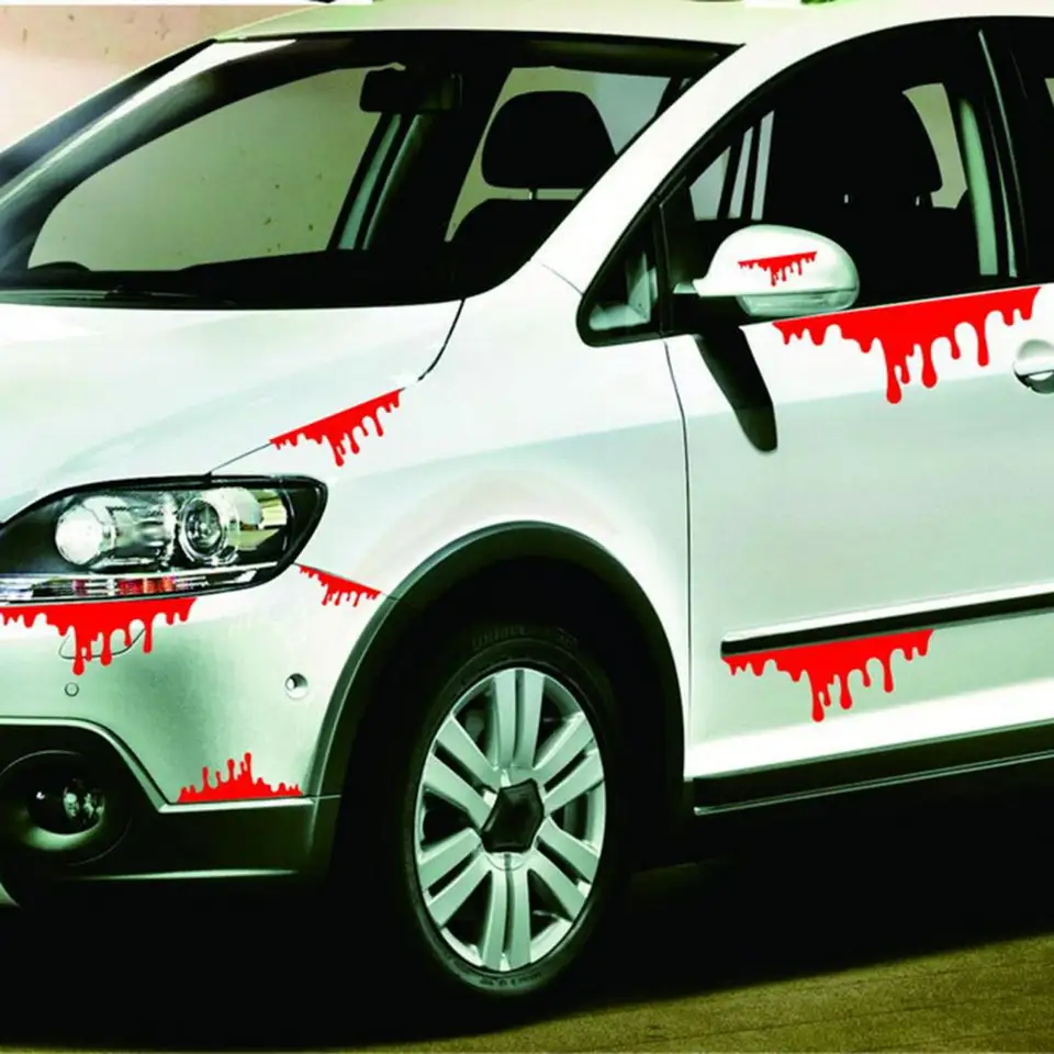 Frienda 11 Sheets Halloween Blood Car Decal Halloween Car Accessories Self-Adhesive Bloody Stickers Decor For Headlights Windows Headlamps Taillights(Palm Style,11 Sheet