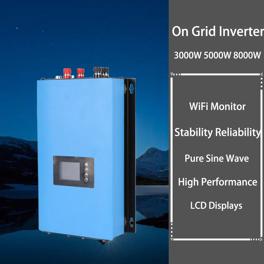 Onda Sinusoidale Pura 3Kw 5Kw 8Kw 96V 110V 120V 230V Wind On Grid Inverter Controller Integrato Grid Tie Inverter Con Display A Led Wifi