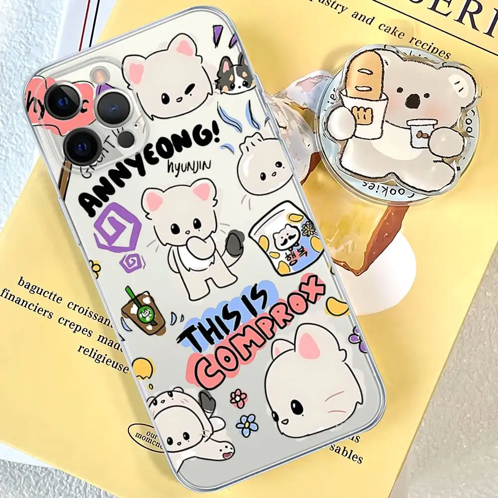 Kpop S-Stray Cartoon Kids Transparent TPU Phone Case For IPhone 17 11 12 13 14 15 16 Pro Max 16 Plus Cover – Detail 8