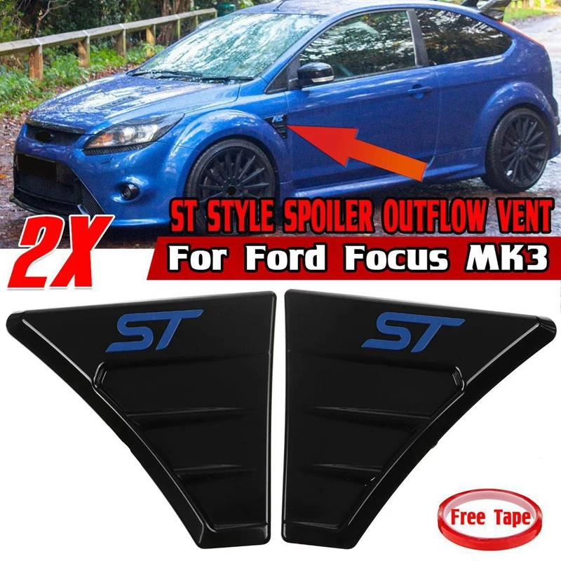 St Style Car Side Vent Fender Spoiler Running Vent Side Vent Fender Air Flow Wing Fender Cover Trim Per Ford Focus Mk3
