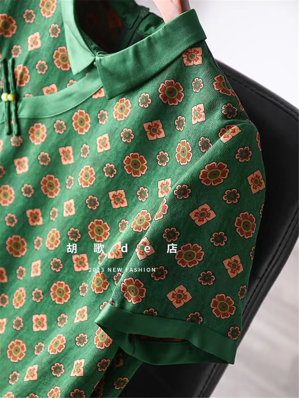 Limiguyue Vintage Floral Print Silk Green Dress Women Slanted Button Summer  Dresses Elegant Jacquard A-line Vestidos Soft F132 - AliExpress