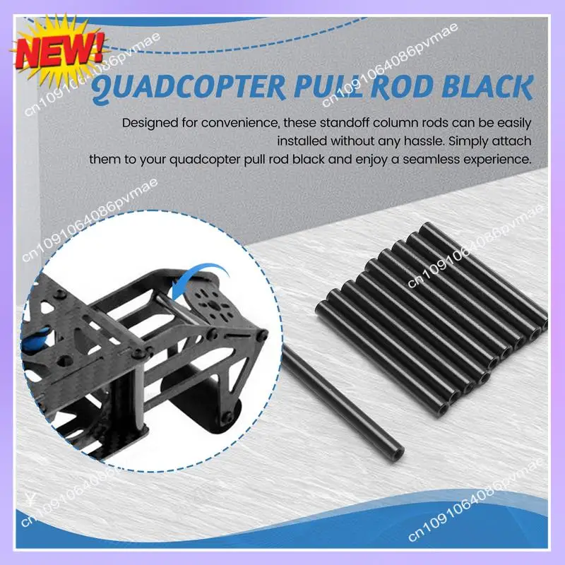 T24C 10PCS M2.5*40-D4MM 쿼드콥터 풀로드용 검정색 원형 알루미늄 스탠드오프 컬럼 로드 검정색