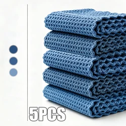 Premium Ultrasonic Waffle Microfiber Car Cleaning Towel - 400GSM, Lint & Streak - Free - Superfine Fiber (Bluewaffletowel5)