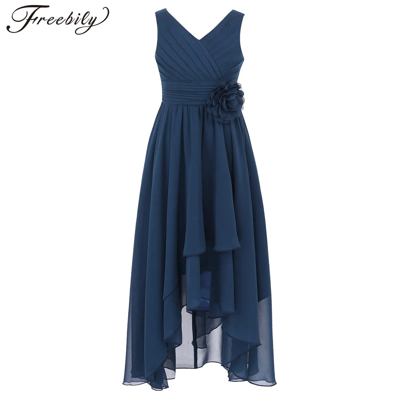 

Flower Girls Dress Kids Summer Chiffon Elegant Girls Evening Party Dress Princess Birthday First Communion Bridesmaid Dress