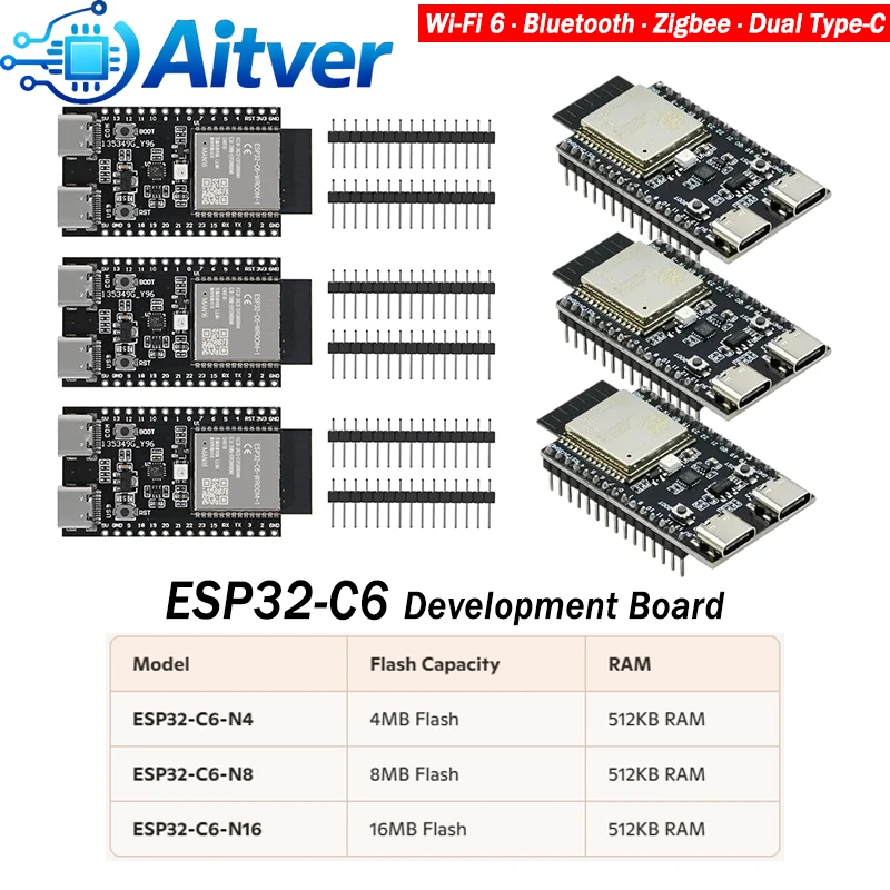 รูปสินค้า บอร์ดพัฒนา ESP32 C6 สำหรับโปรเจกต์ IoT