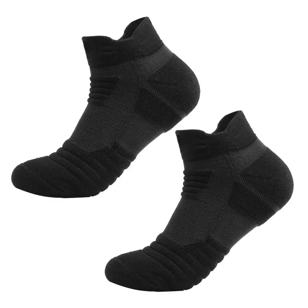 Socks Solid Color Thickening Men Running Football Basketball Short Socks for Sports