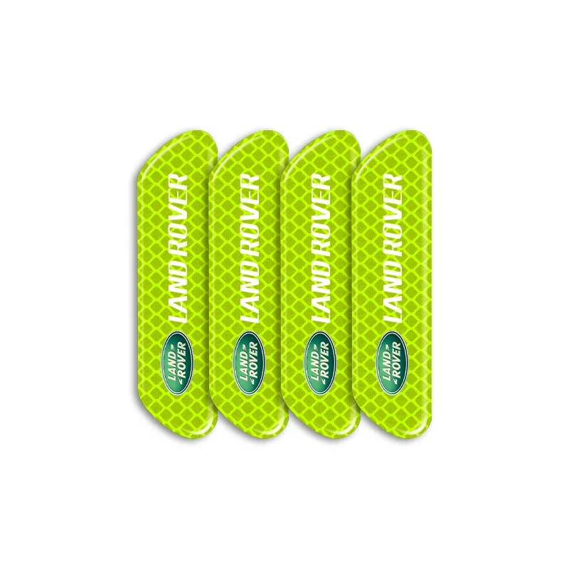 4pcs 자동차 도어 안전 경고 반사 마크 엠블럼 랜드 로버 Evoque 4 스포츠 레인지 로버 X99 디스커버리 용 3D 스티커