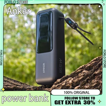 Anker Zolo Power Bank 25000mAh 165W Max Ricarica Rapida Caricabatterie Portatile ad Alta Capacità con Cavi Retrattili Integrati Leggero in PC
