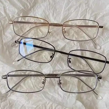 Y2K Vintage Glasses Metal Frame Half Frame Without Lens Girls Chic Cosplay Party Decoration Glasses Metal Photography Glasses