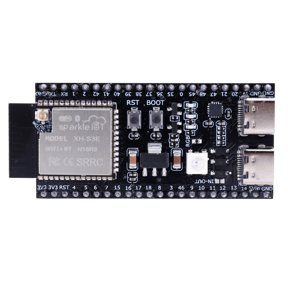 2025 New ESP32-S3 N16R8 N8R2 Dual Type-C Development Board 2.4G Wifi +Bluetooth Internet Module of Things Core Board for Arduino