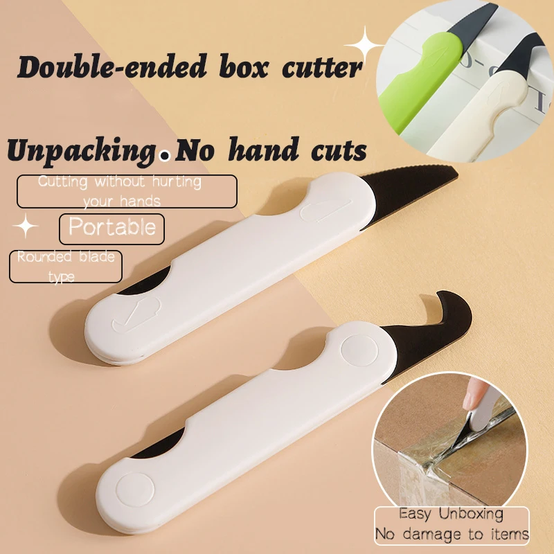 Portable Double-head Two-In-One Round Arc Open Box Cutter Safety Opener ...