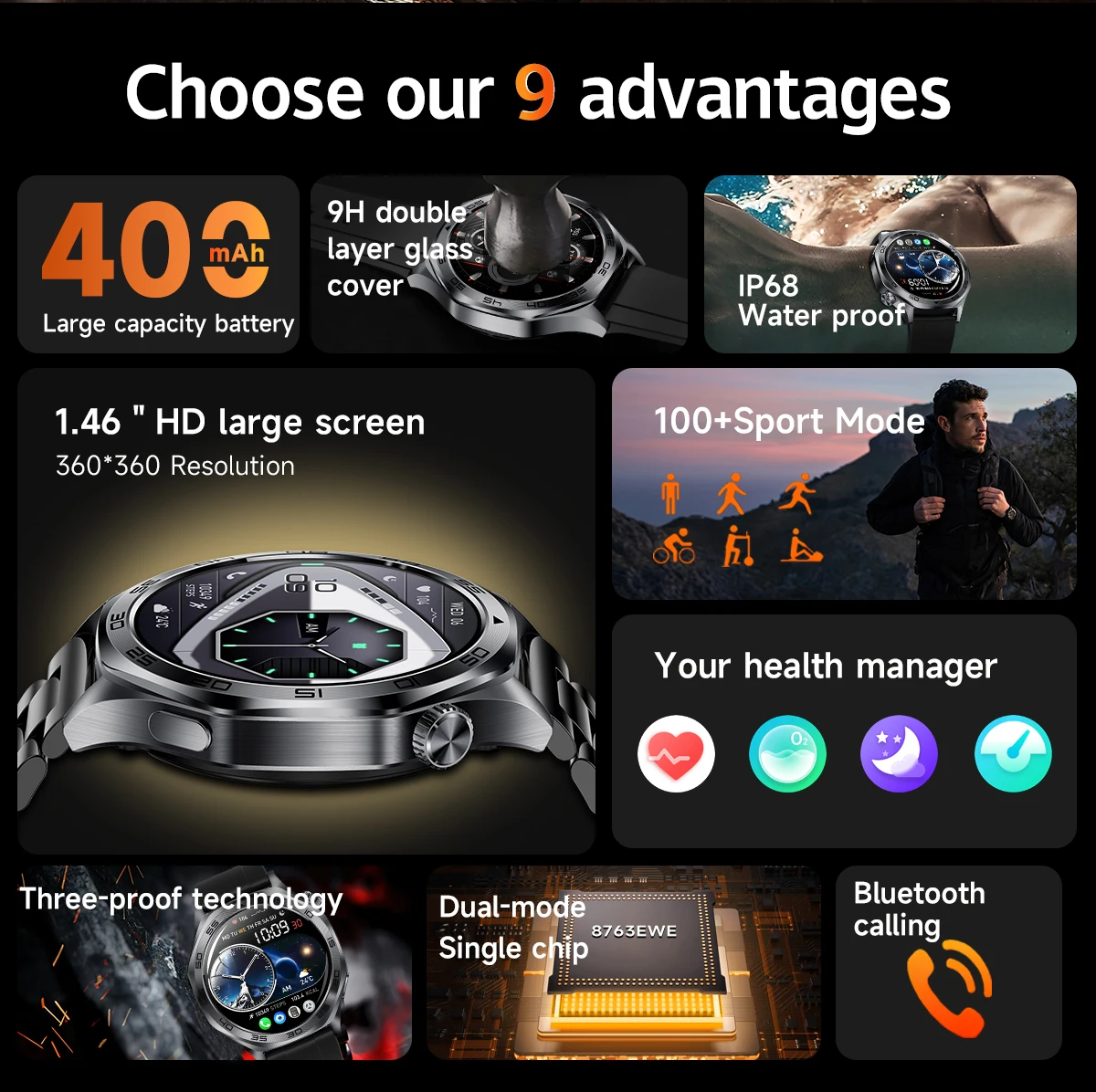 2025�� ���� �ƿ����� �и��͸� ��� ����Ʈ ������ �ð� 1.46��ġ HD AMOLED ȭ�� �ɹڼ� ���� �������� ��ȭ 3ATM ���