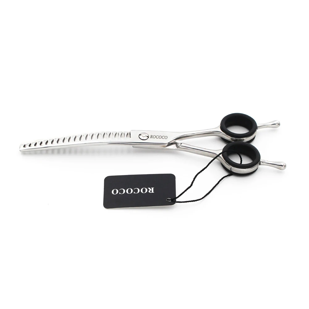 7 inch Pet Downward Curved Thinning Scissors Professional Dog Chunker Thinning Shears Cat Grooming Clipper Hair Cut Tools Silver dog grooming scissors