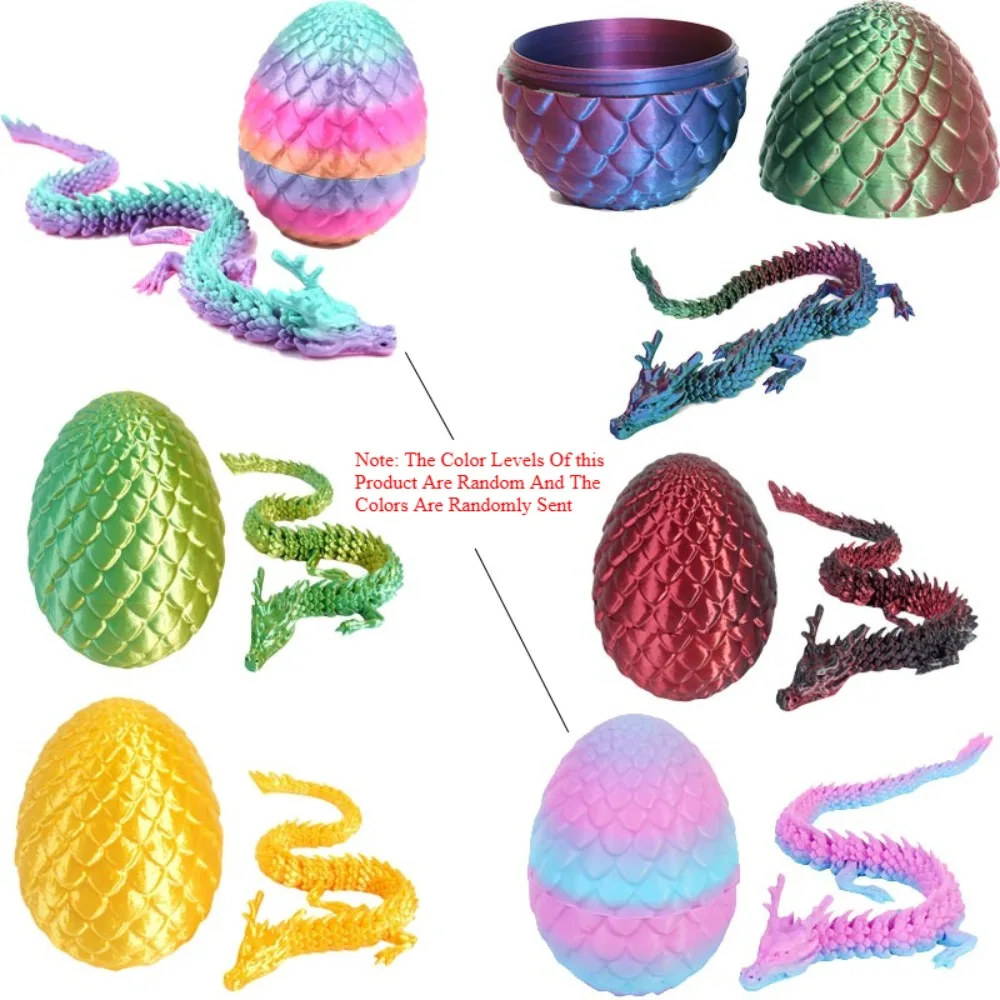 3D-gedruckte Dracheneier, mit kleinen Drachen, bewegliche 3D-Ostereier, stressabbauendes Spielzeug, Überraschungsgedrucktes Tierspielzeug