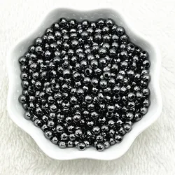 Elegant Plating Metal Beads: Smooth Ball Spacer for Jewelry Crafting and Handmade Accessories (Black)