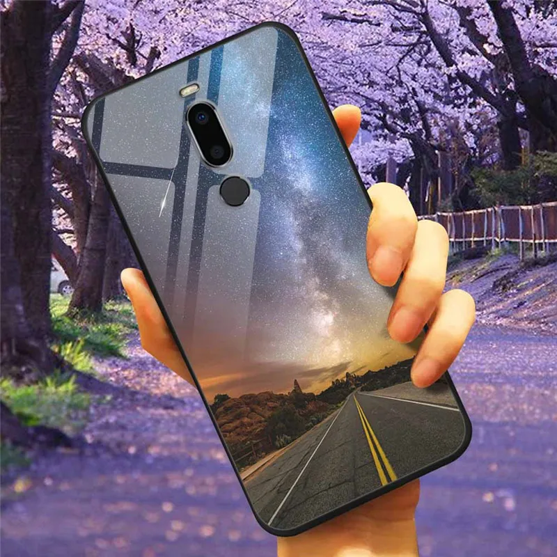 For Meizu Note 8 9 Case X8 M8 Tempered Glass Starry Marble Hard Back Cover for Meizu X8 / M8 Phone Cases Note8 Note9  Protective