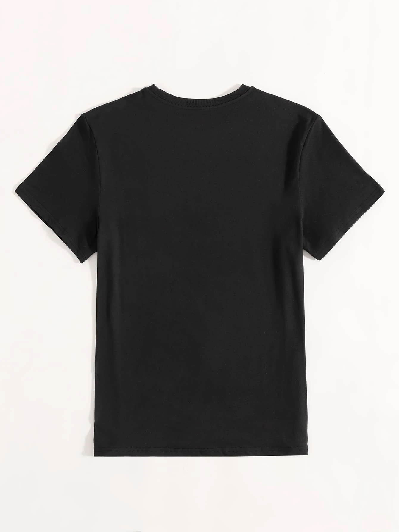 Camiseta de talla grande 'Cheerful', camiseta estampada con cuello redondo, camisetas casuales holgadas de manga corta de verano de moda para mujer, camisetas para mujer_voghion.com