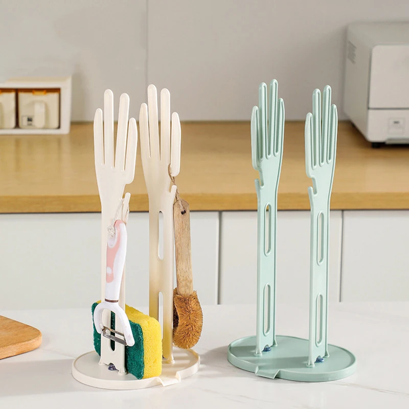 1PC Kitchen Glove Stand Holder Rubber Glover Dryer Rack Towel Holder Drain Countertop Storage Rack Kitchen Sink Accessories Tool 3