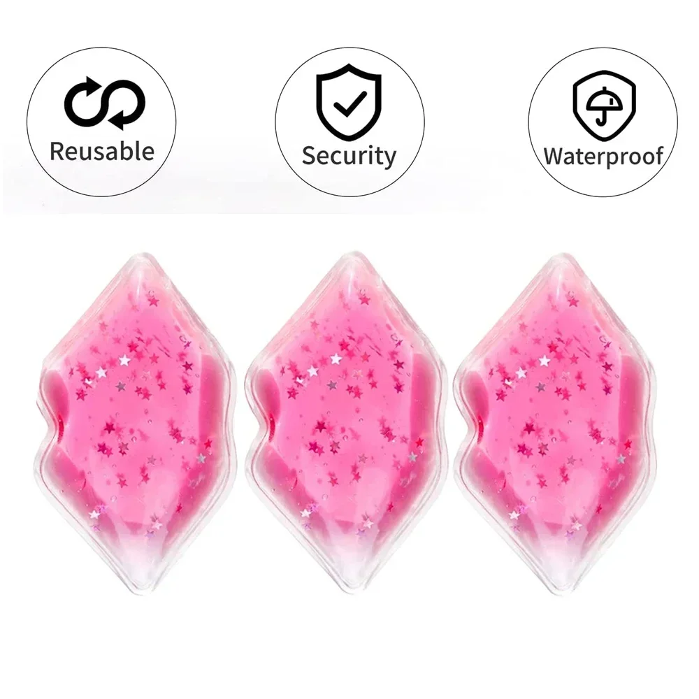 6 Packs Lip Gel Ice Packs Cold Use for Lip Surgery Flexible Reusable Cooling Pad Cold Compress for Cosmetic Injuries Pain Relief