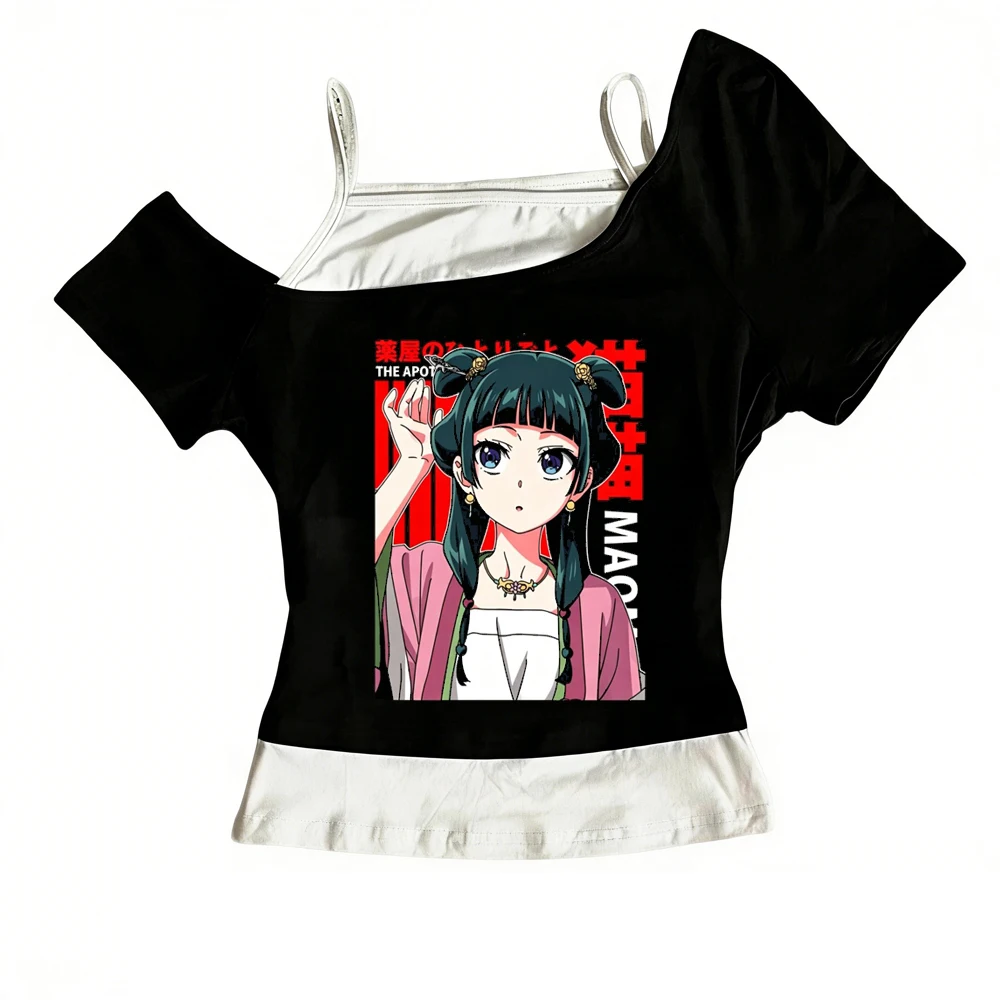 Maomao the Apothecary Diaries Crop-Top für Damen, 2000er-Jahre, Gyaru, Manga, Jojifuku, koreanische Mode, T-Shirt, Manga, Japan, Sommer