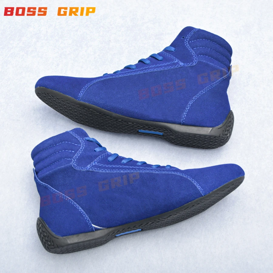 JDM F1 Style Suede Cowhide Go Karting Racing Shoes Motorcycle Racing Exercise Shoes Professional Car Driving