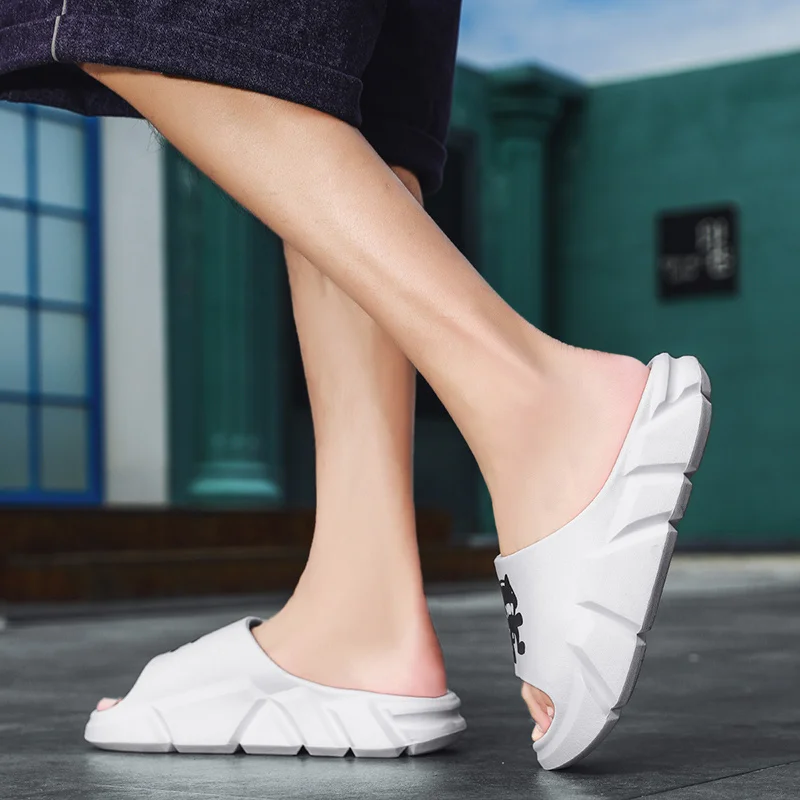 Tofflor för kvinnor och män Halkfria tofflor för inomhus utomhus Slip Bekväma mjuka skumsliders med tjock sula_voghion.com