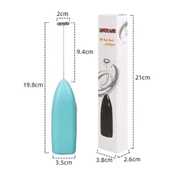 Electric Handheld Milk Frother and Foamer - Battery Operated Whisk for Perfectly Frothed Coffee (Blue)
