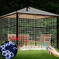 LED Curtain String Lights for Home & Event Decoration - Festive Ambiance Lighting (White)