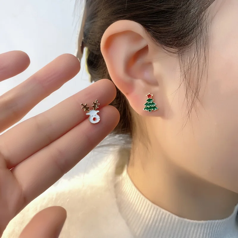 Mode Weihnachten bunte geometrische Ohrringe für Frauen einfache Spirale Quaste Santa Claus Ohrringe Party Neujahr Schmuck Geschenke – Detail 8