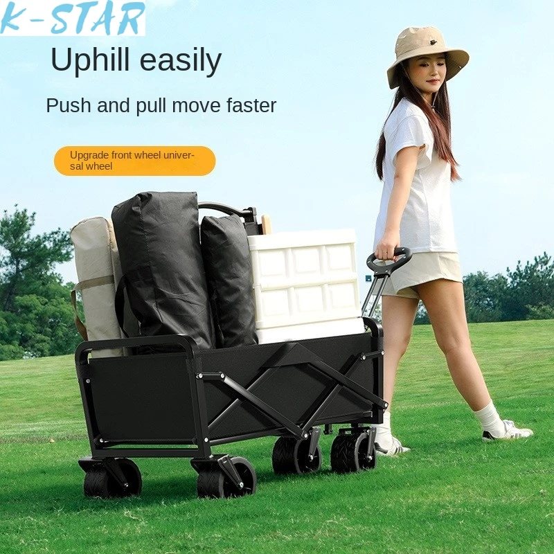 Outdoor camping cart children can lie down off-road wheels fold and stall small cart
