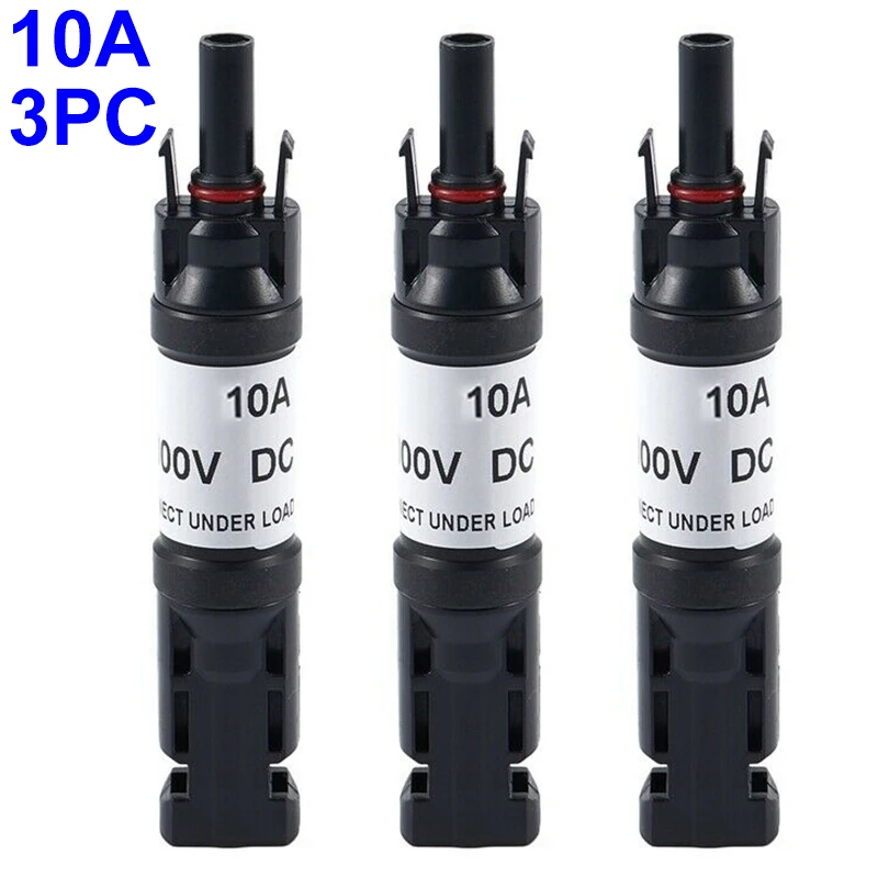 3pcs Solar PV Fuse Connector Photovoltaic Fuse Diode Connector 10A / 15A / 20A  IP67 Protection Panel Cable Blocking Fuse Holder