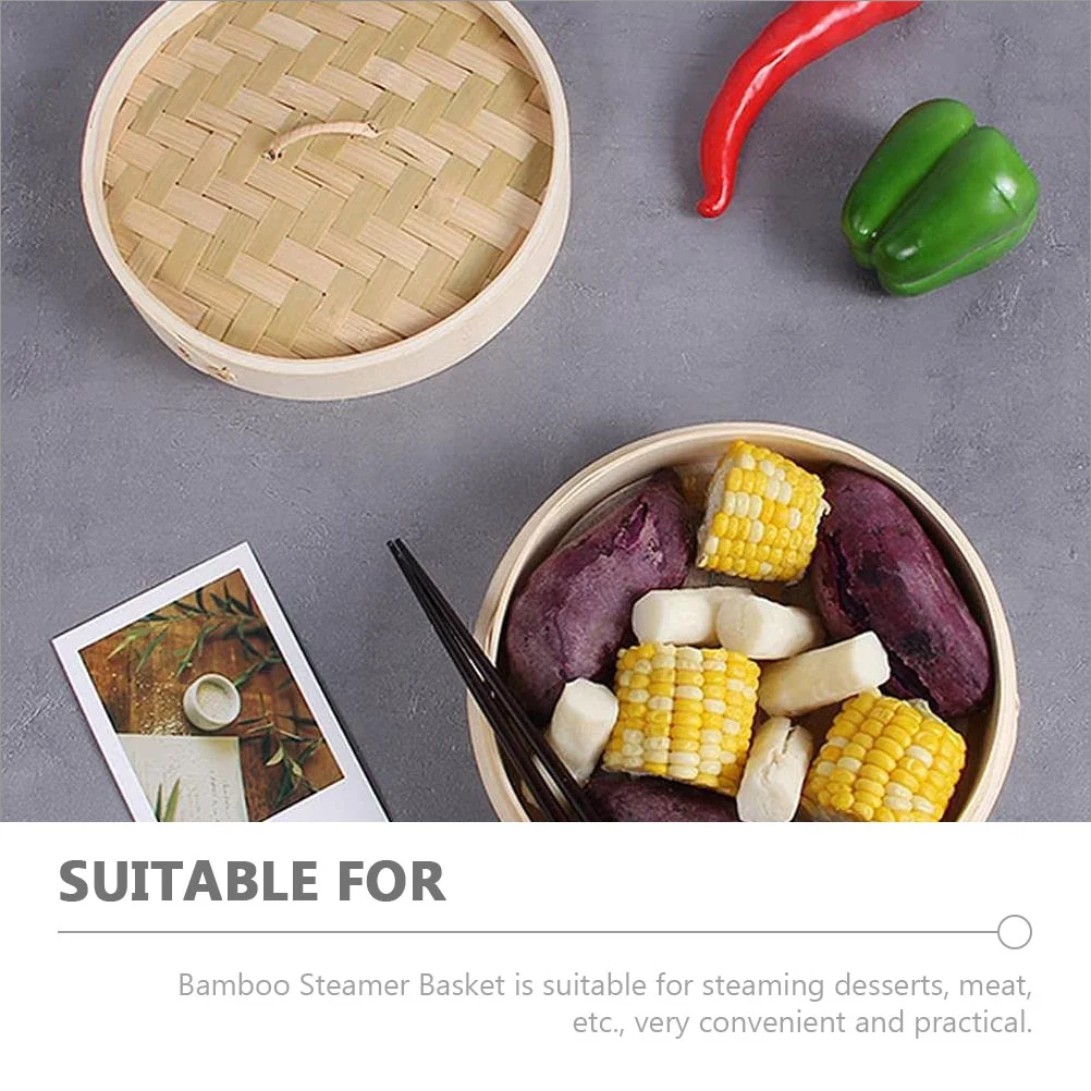 Bamboo Steamer 1 Set of Multi-function Bamboo Steamer Natural Bamboo Steaming Basket Chinese Food Steamer