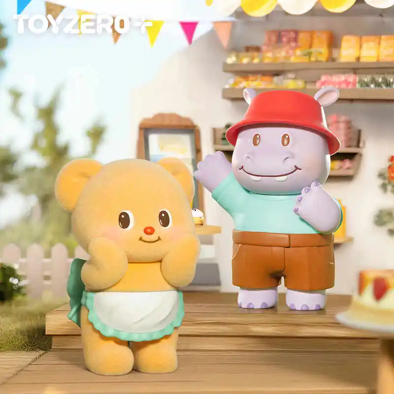 새로운 스팟 버터 베어 블라인드 박스 스위트 데일리 시리즈 소녀 귀여운 플로킹 장난감 장식품 선물 플로킹 장난감