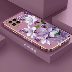 Elegant Plating Silicone Flower Phone Case for Galaxy M40S (Purple - 794)