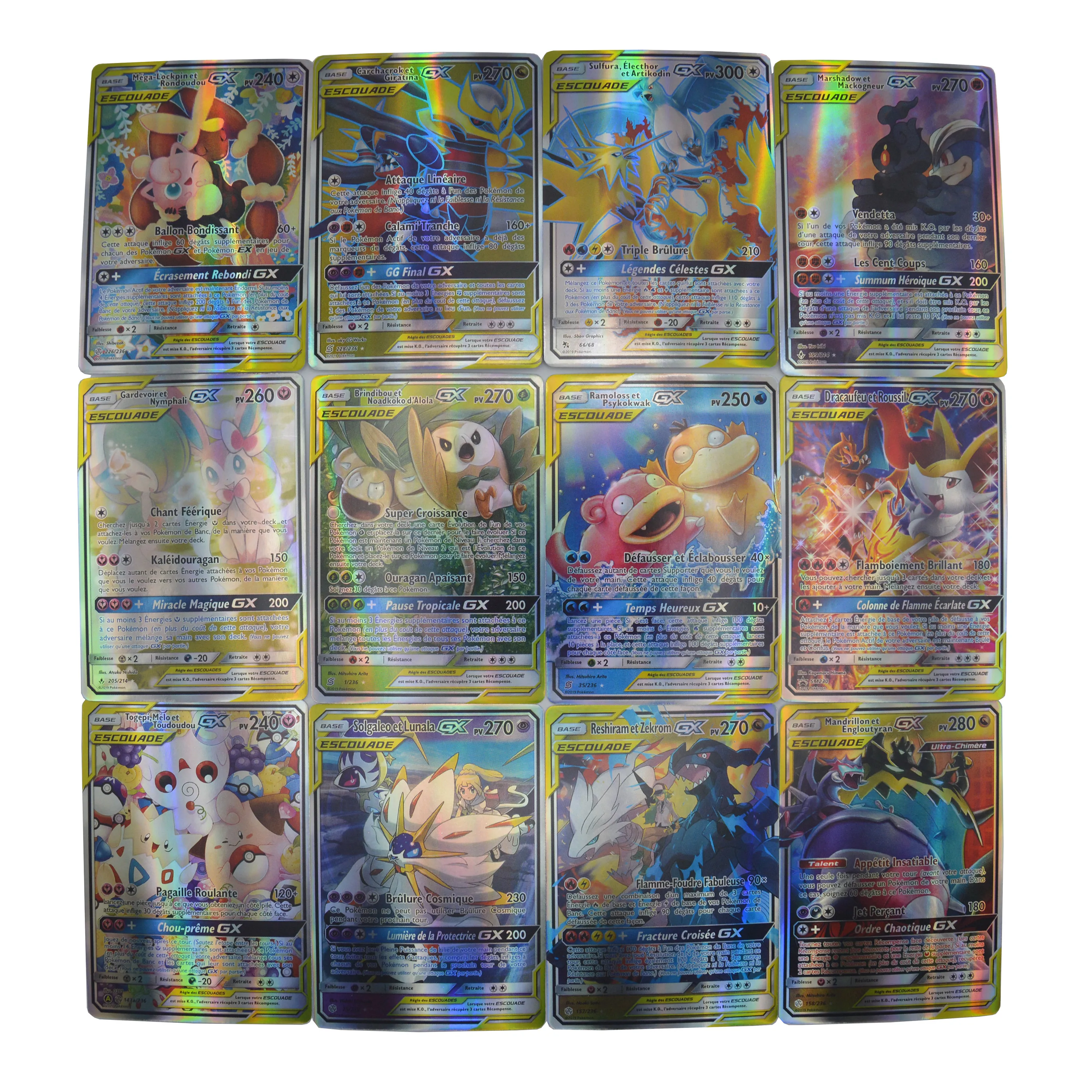 100pcs French Version Pokemon Card Featuring GX EX TAG TEAM VMAX MEGA Game  Cards