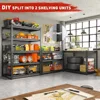 72"H Garage Shelving Load 2500 Lbs Garage Storage Shelves Heavy Duty Shelving 5-Tier Adjustable Shelves Sturdy Metal Shelves 3