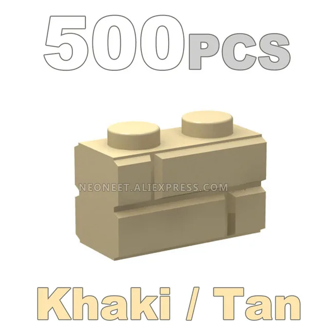 300/500in1 Tan / Khaki 1x2 Bricks Wall Brick Building Blocks Minifigues Mega 98283 6000066 DIY MOC My City Street Houses Castle 1
