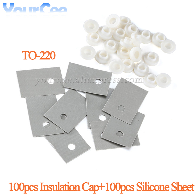 200pcs/lot TO-220 Isolated Silicone Pad Sheet Strip Heatsink Shim TO 220 Transistor Plastic Insulation Washer
