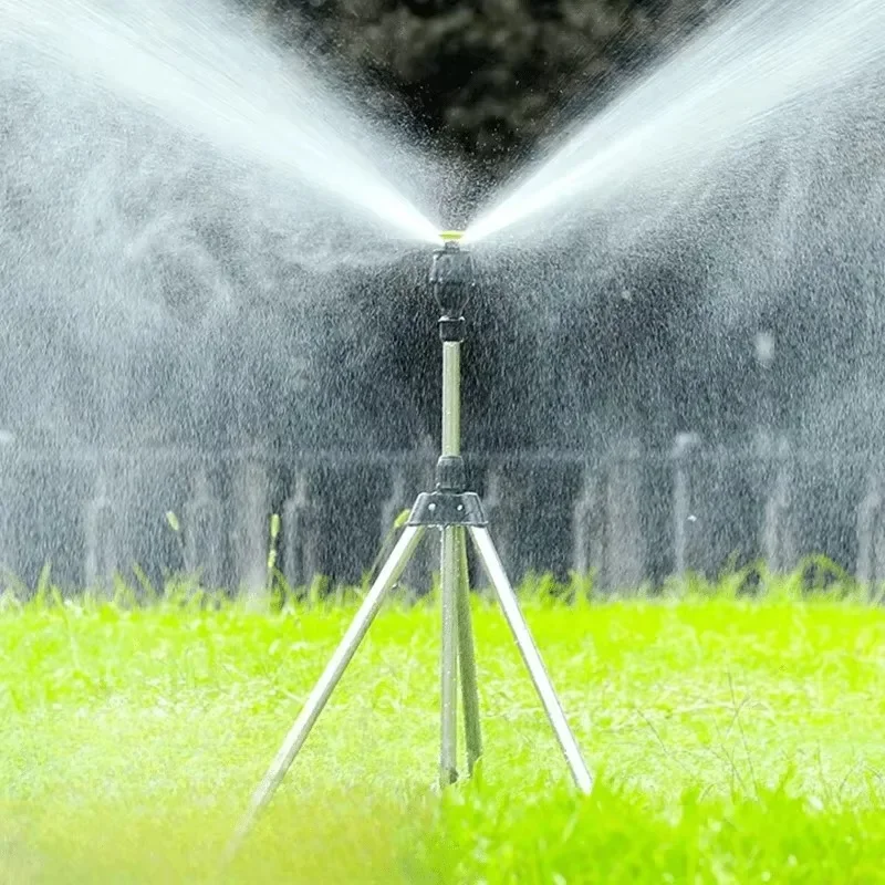 360 Rotary Irrigation Tripod Lawn Garden Sprinkler Garden Irrigation Supplies Telescopic Support Sprinkler Head on Tripod