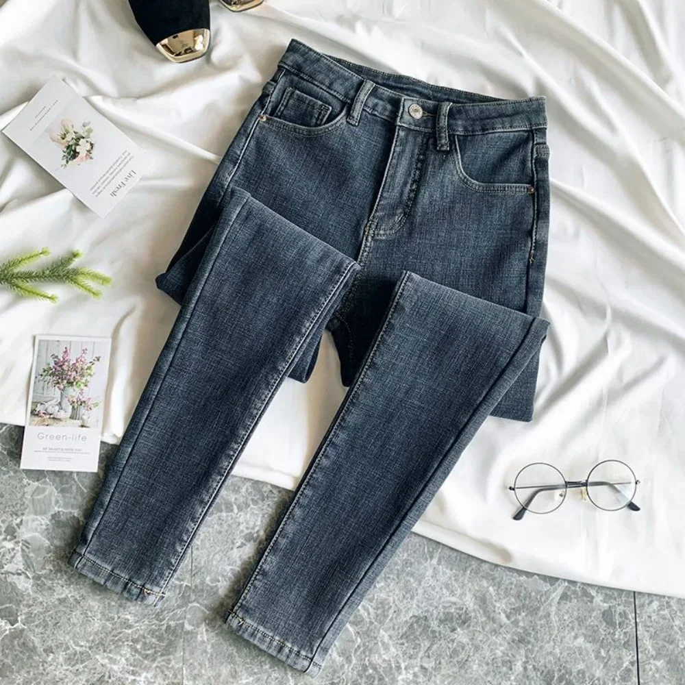 2024 New Spring and Autumn Streetwear Women High Waist Skinny jeans Pencil Jeans  Skinny Denim Pants   Casual Woman Jeans