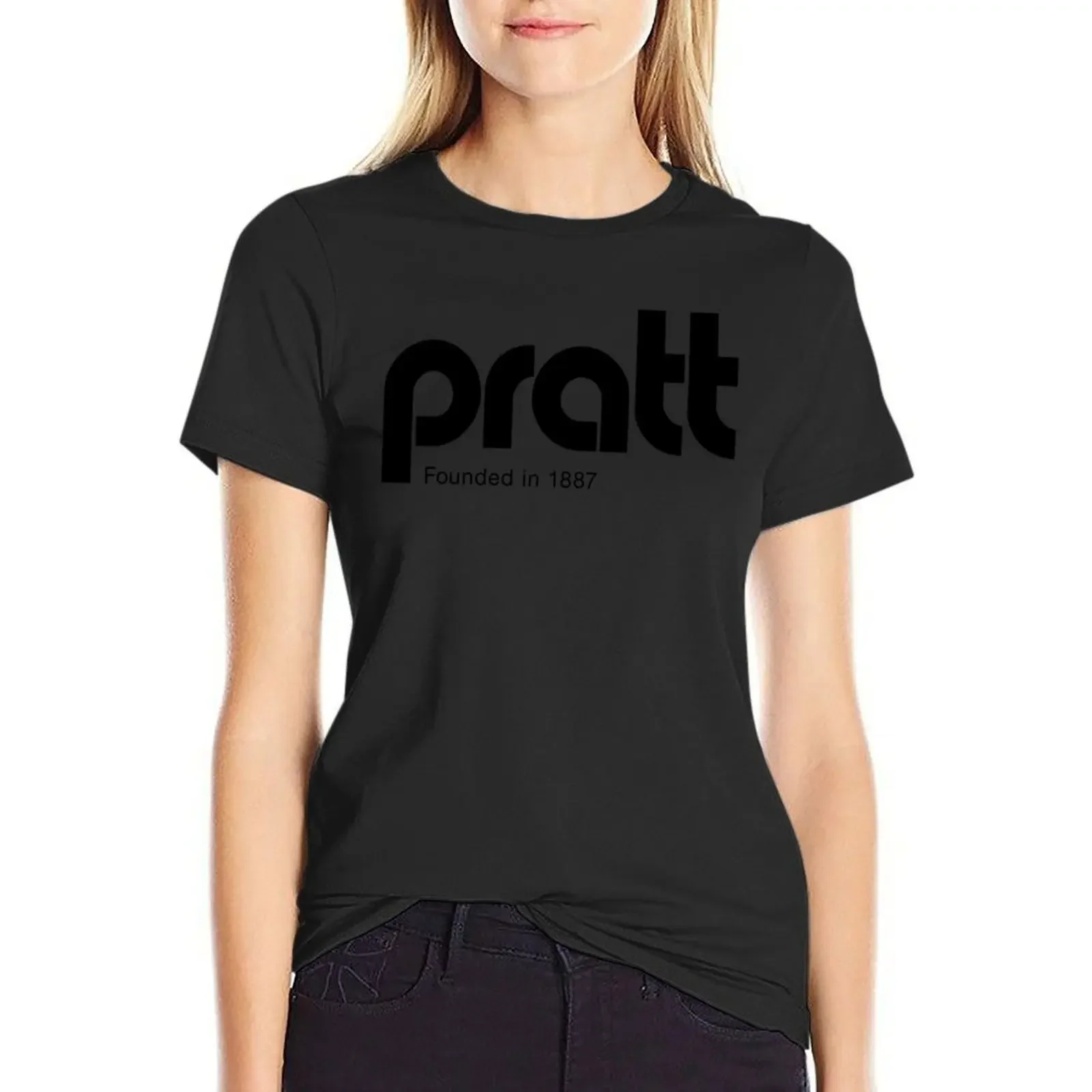 

Pratt - retro logo gold T-Shirt graphics shirts graphic tees Women t-shirts