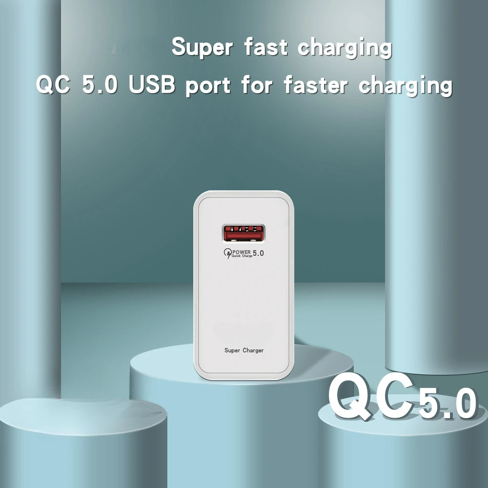 GAN USB 휴대폰 충전기, QC 5.0 4.0 3.0 고속 충전 어댑터, 아이폰 14, 13, 12, 삼성, 화웨이, 리얼미 충전기