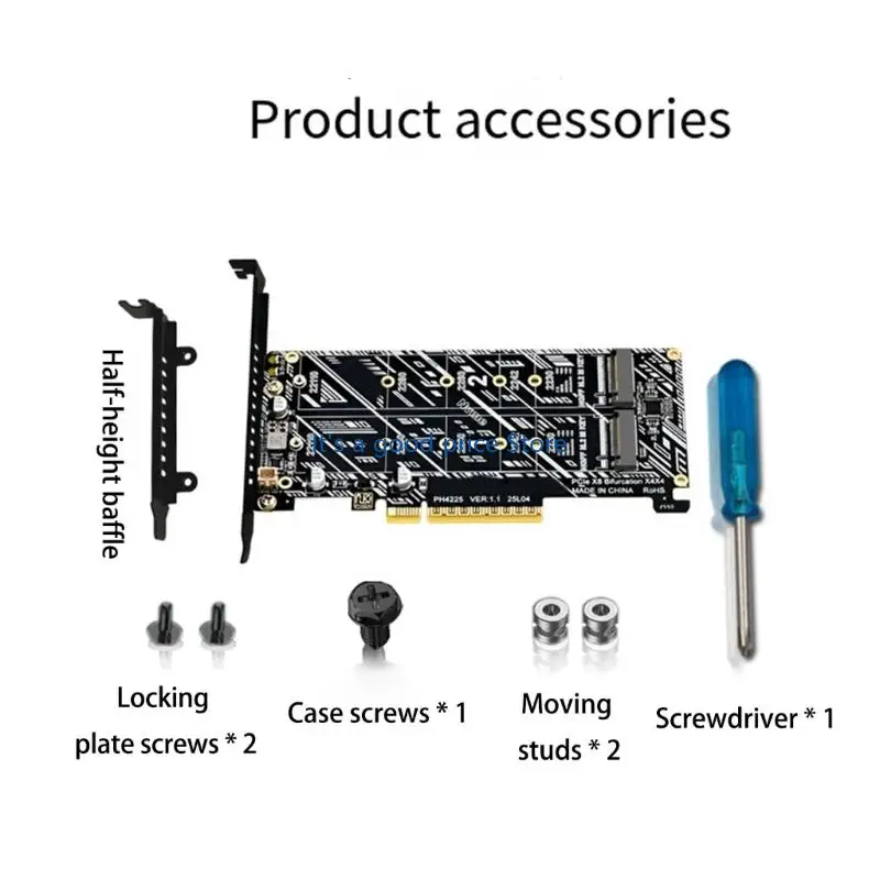 M.2 장치 어댑터 카드 데이터 이동을 위한 NVME 스토리지 PCIE 5.0 분리기 2개