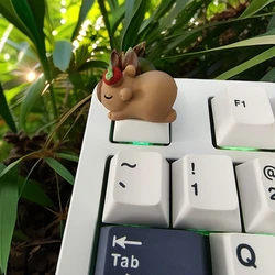 Capybara Cute Cartoon Animal Doll Keycap - Kawaii Artisan Keycap for Mechanical Keyboards Decor and Gifts (Capybara keycap B)