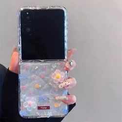 Korean Cute Colorful Flower Water Ripples Clear Case - Artistic Floral Cover - XiaoMi Mix Flip2 (Flower)