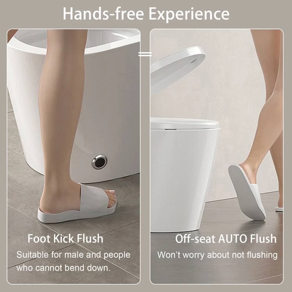 Smart Toilet with Heated Bidet Seat, Portable toilet with bidet built in AUTO Open&Close, AUTO Dual Flush,Bidet toilet with Drye 4