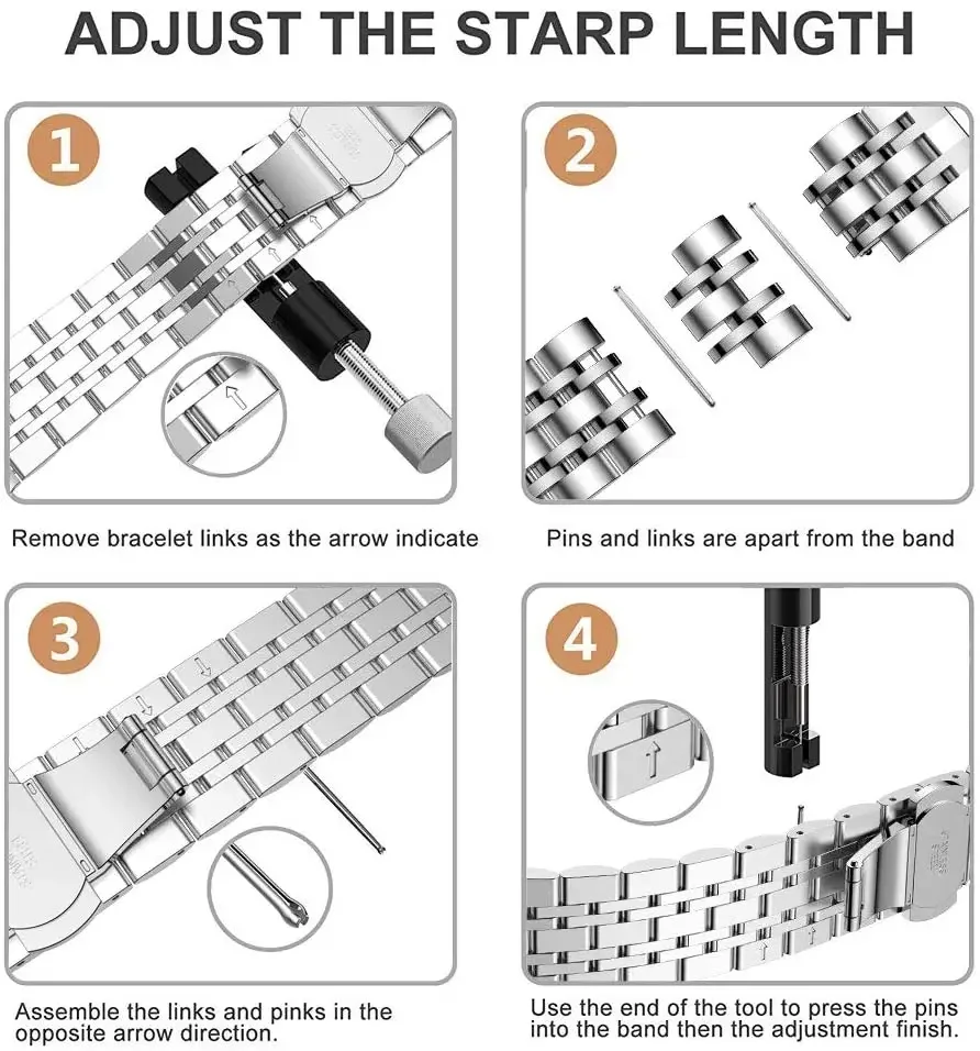 Stainless Steel Metal Strap Bracelet