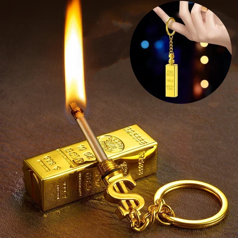 Retro Kerosene Lighters with Key Chain Multi-function Portable Waterproof Cigarette Smoking Accessories Gadgets for Men No Oil
