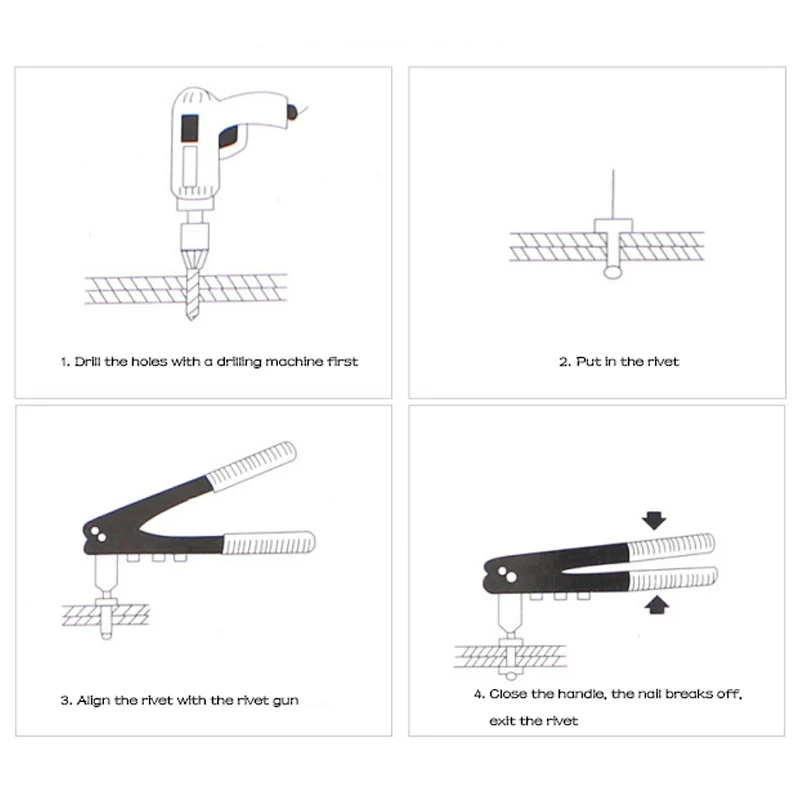 Manual Rivet Gun 2.4/3.2/4/4.8mm Blind Rivet Stapler Double Handle Nailer For Home DIY Building Repair Hand Tools