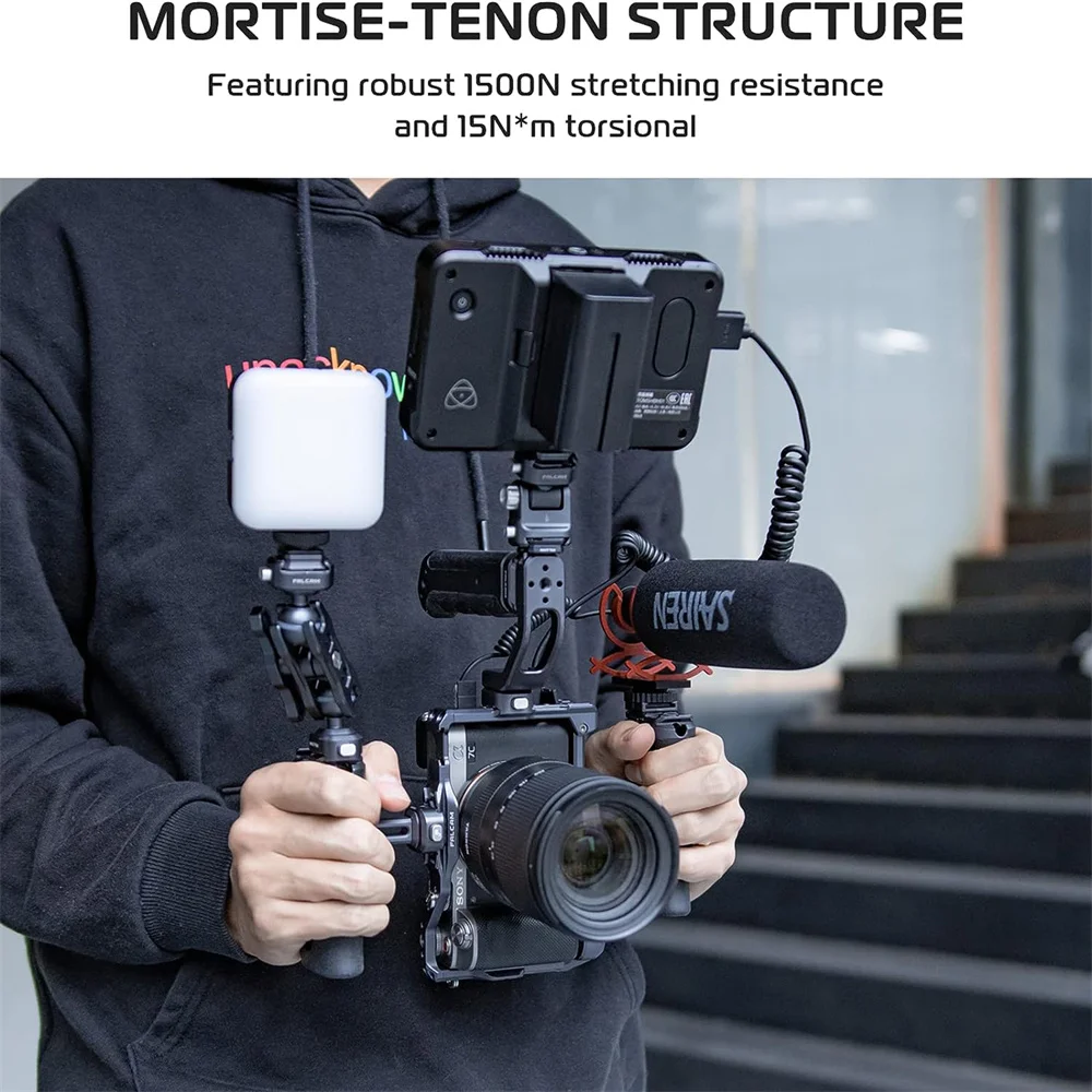 FALCAM F22 퀵 릴리스 DSLR 카메라 모니터 마운트, 조정 가능한 삼각대 헤드 볼 헤드 퀵 스위치 시스템